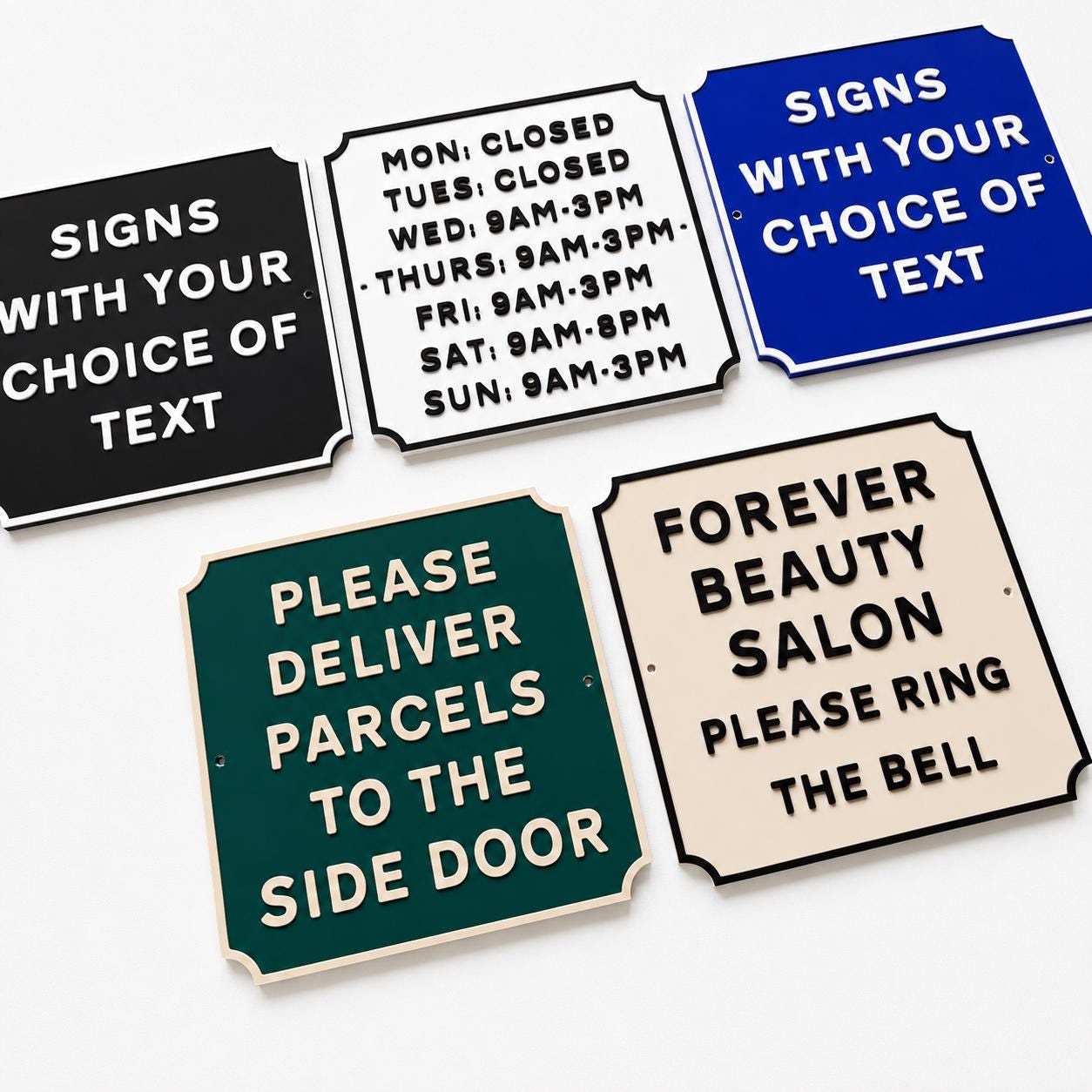 Personalised Text Sign – Custom House Business Name Window Warning Plate Plaque