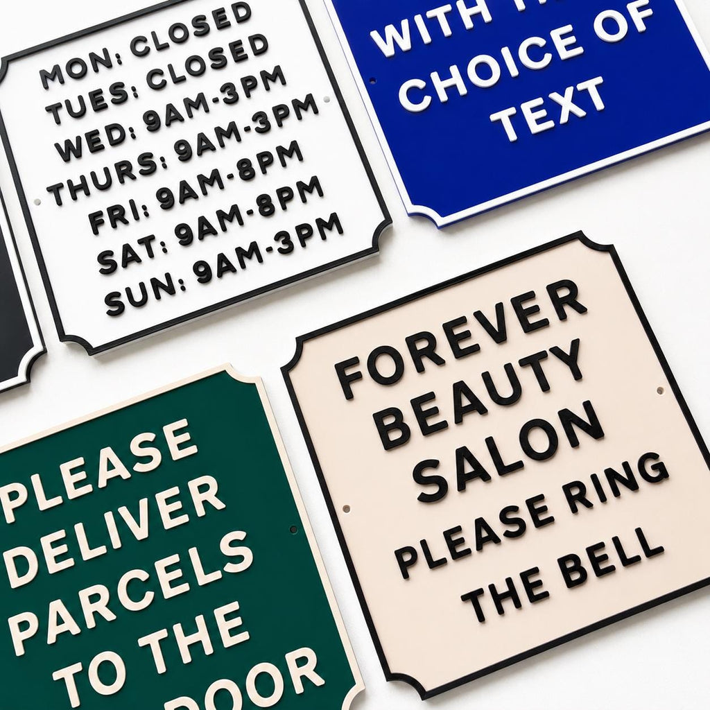 Personalised Text Sign – Custom House Business Name Window Warning Plate Plaque