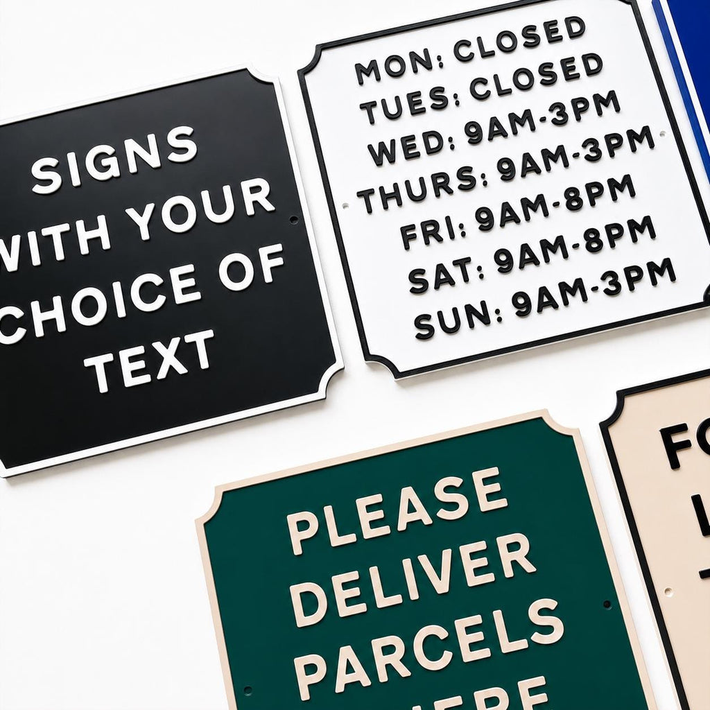 Personalised Text Sign – Custom House Business Name Window Warning Plate Plaque