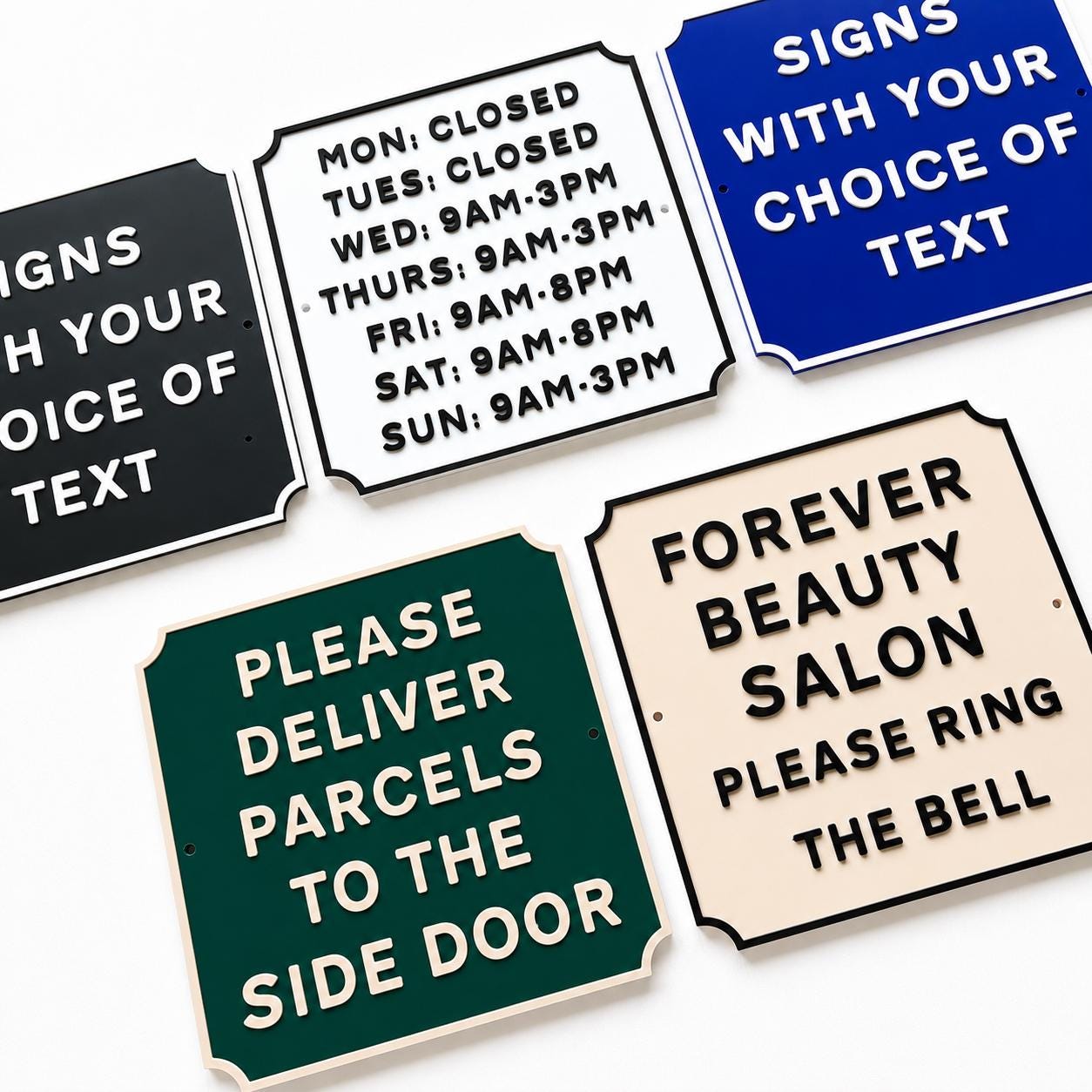 Personalised Text Sign – Custom House Business Name Window Warning Plate Plaque