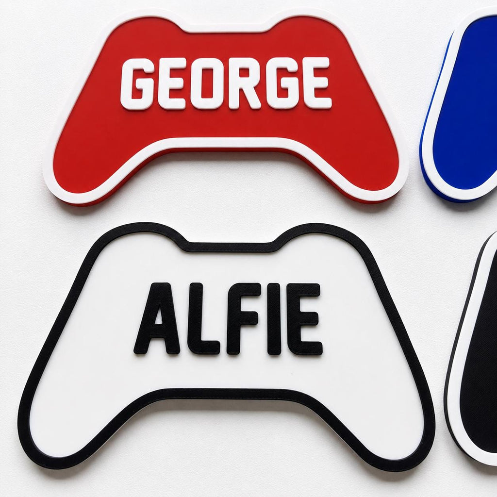 Personalised Kids Name Door Sign Custom Games Console Controller Boys Bedroom