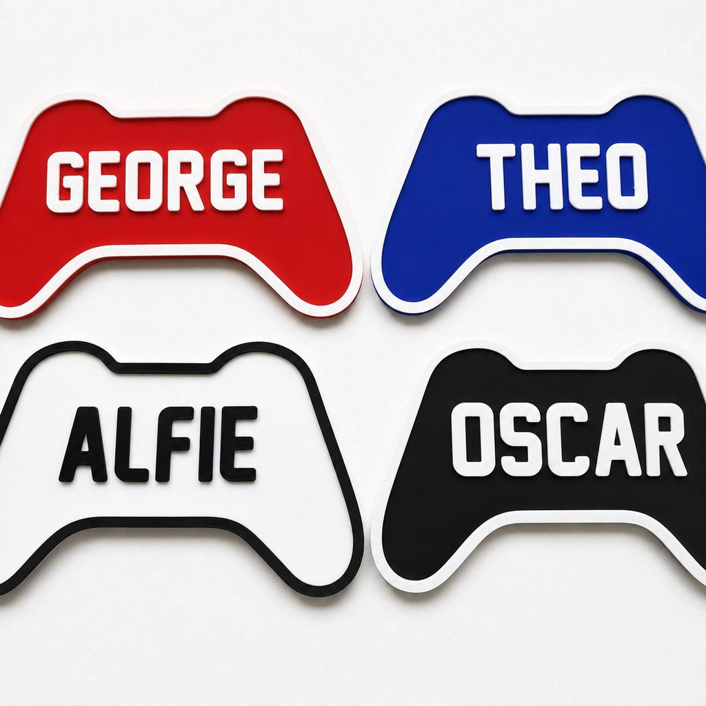 Personalised Kids Name Door Sign Custom Games Console Controller Boys Bedroom