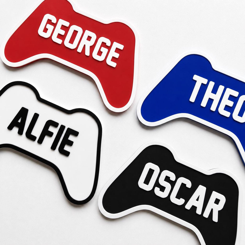 Personalised Kids Name Door Sign Custom Games Console Controller Boys Bedroom