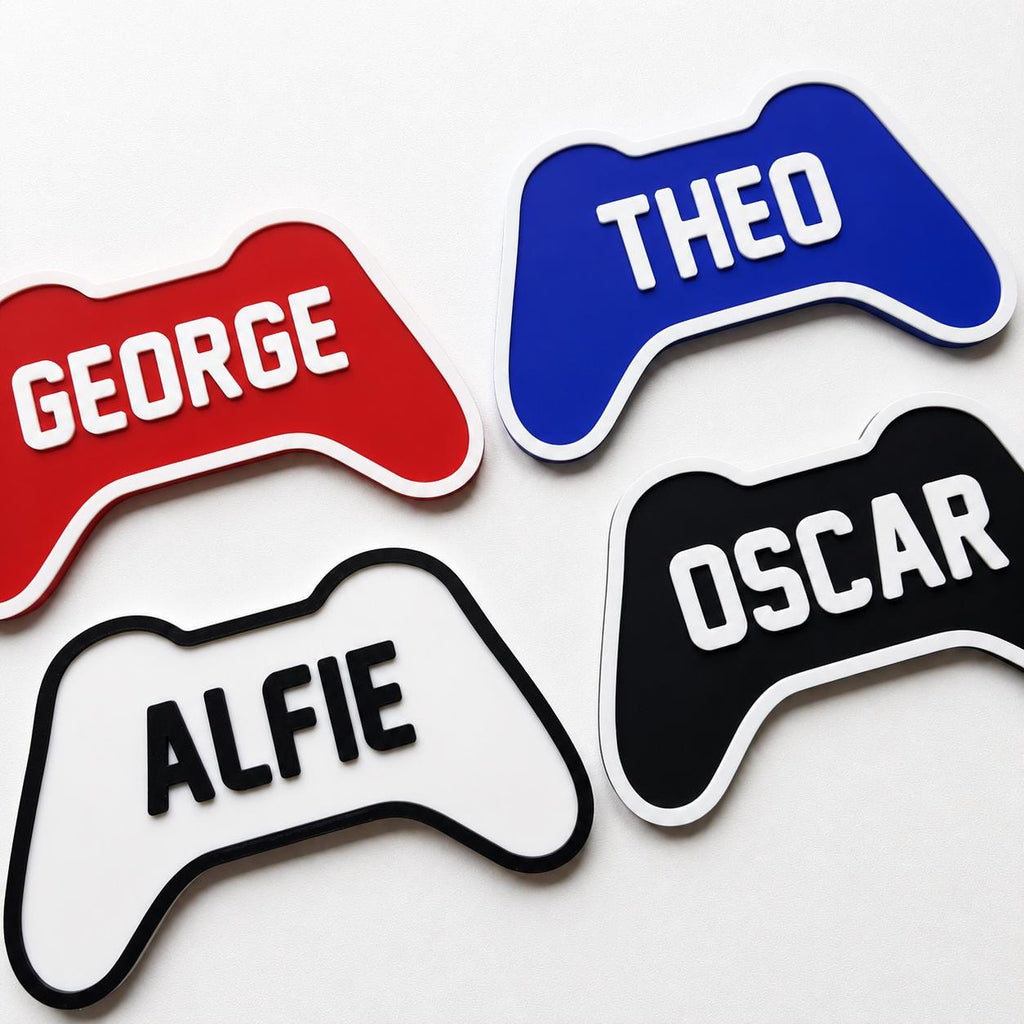 Personalised Kids Name Door Sign Custom Games Console Controller Boys Bedroom