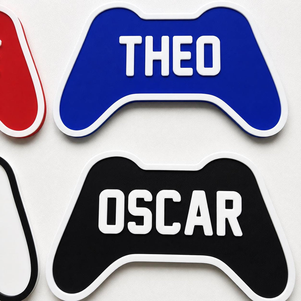 Personalised Kids Name Door Sign Custom Games Console Controller Boys Bedroom