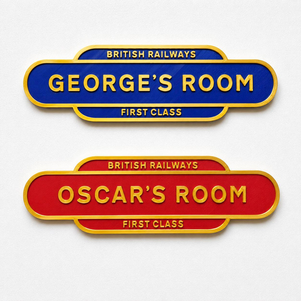 Personalised Name British Railways Train Door Sign Boys Bedroom Decoration Plate