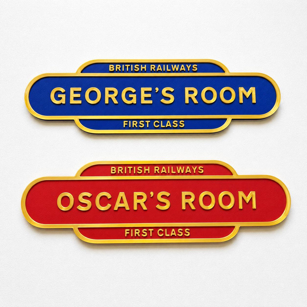Personalised Name British Railways Train Door Sign Boys Bedroom Decoration Plate