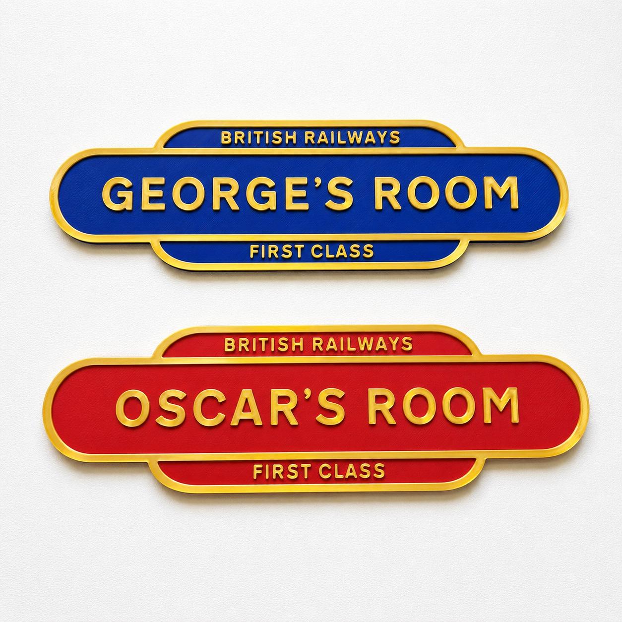 Personalised Name British Railways Train Door Sign Boys Bedroom Decoration Plate