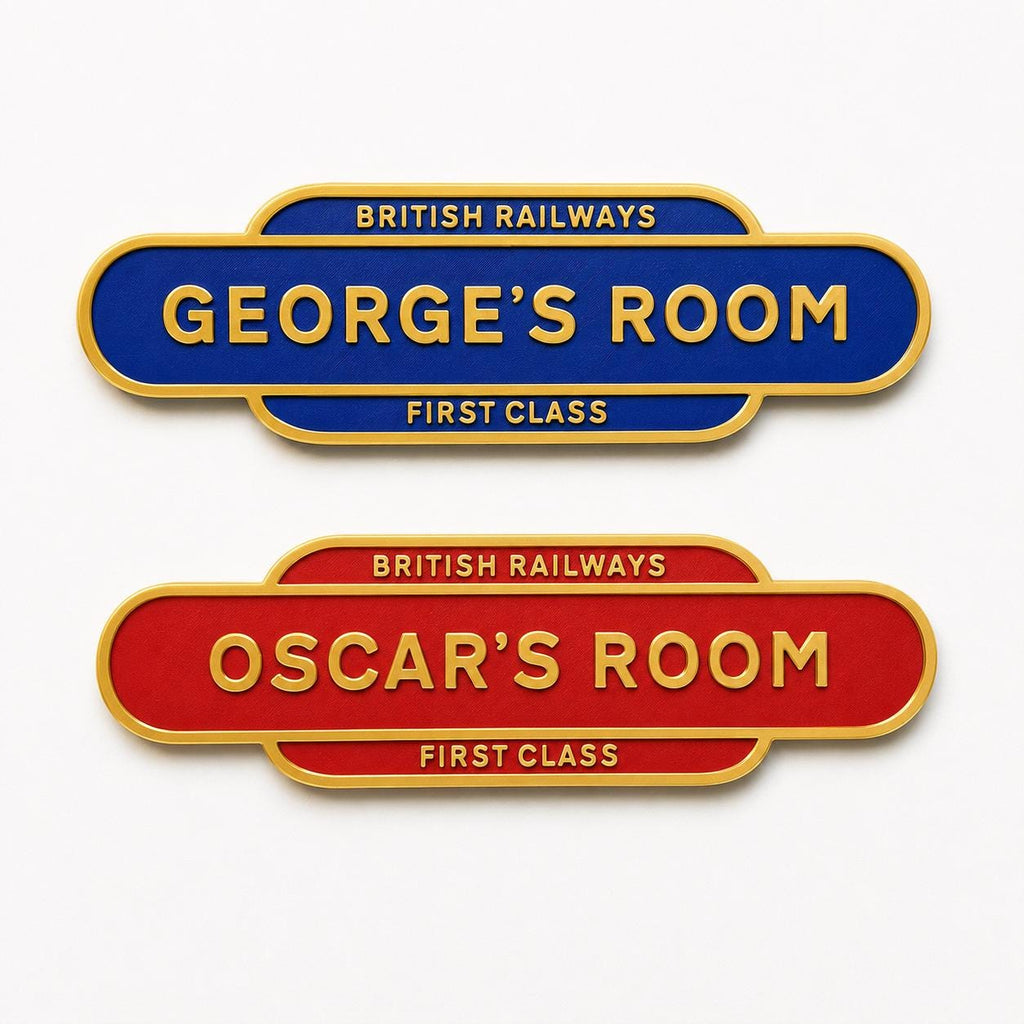 Personalised Name British Railways Train Door Sign Boys Bedroom Decoration Plate