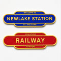 Personalised Text Railway Sign Man Cave Workshop Garage Shed Model Train Plaque