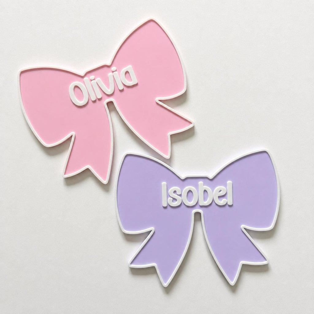 Personalised Bow Door Sign – Custom Girls Name Bedroom Decoration Plate Plaque