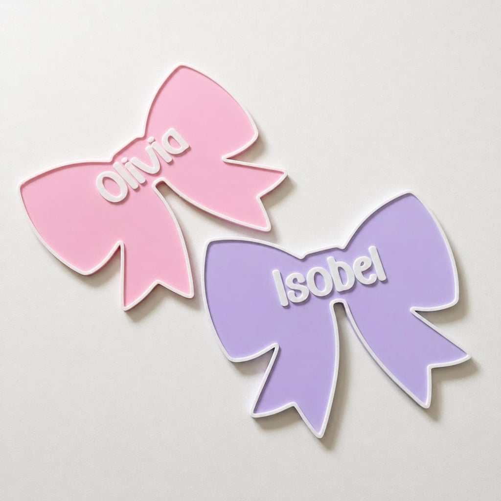 Personalised Bow Door Sign – Custom Girls Name Bedroom Decoration Plate Plaque