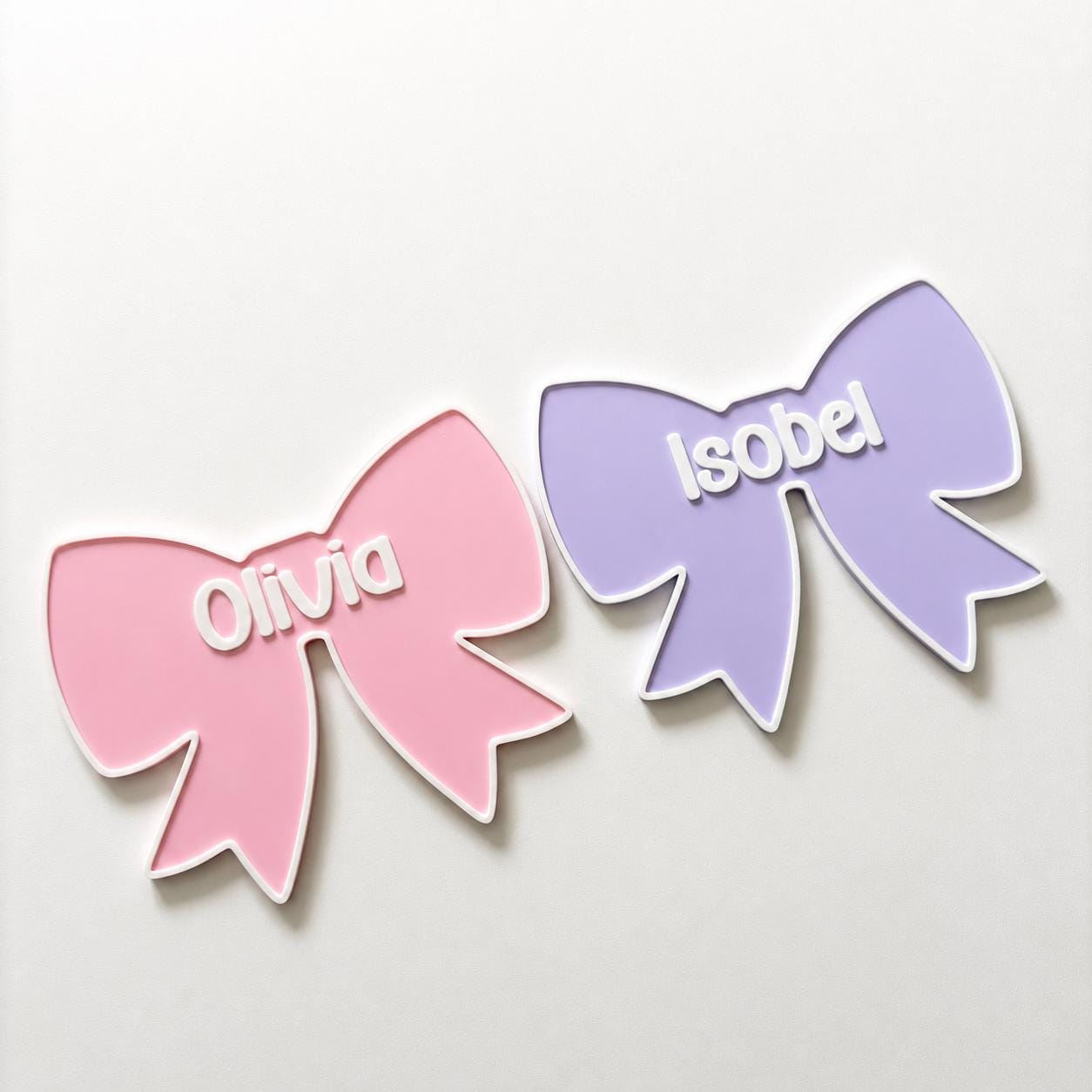 Personalised Bow Door Sign – Custom Girls Name Bedroom Decoration Plate Plaque