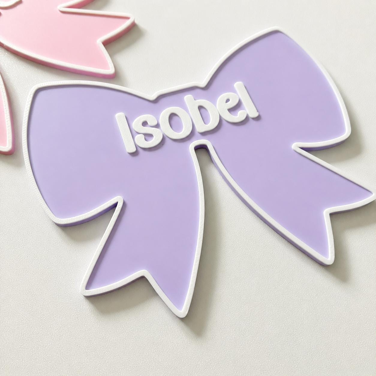 Personalised Bow Door Sign – Custom Girls Name Bedroom Decoration Plate Plaque