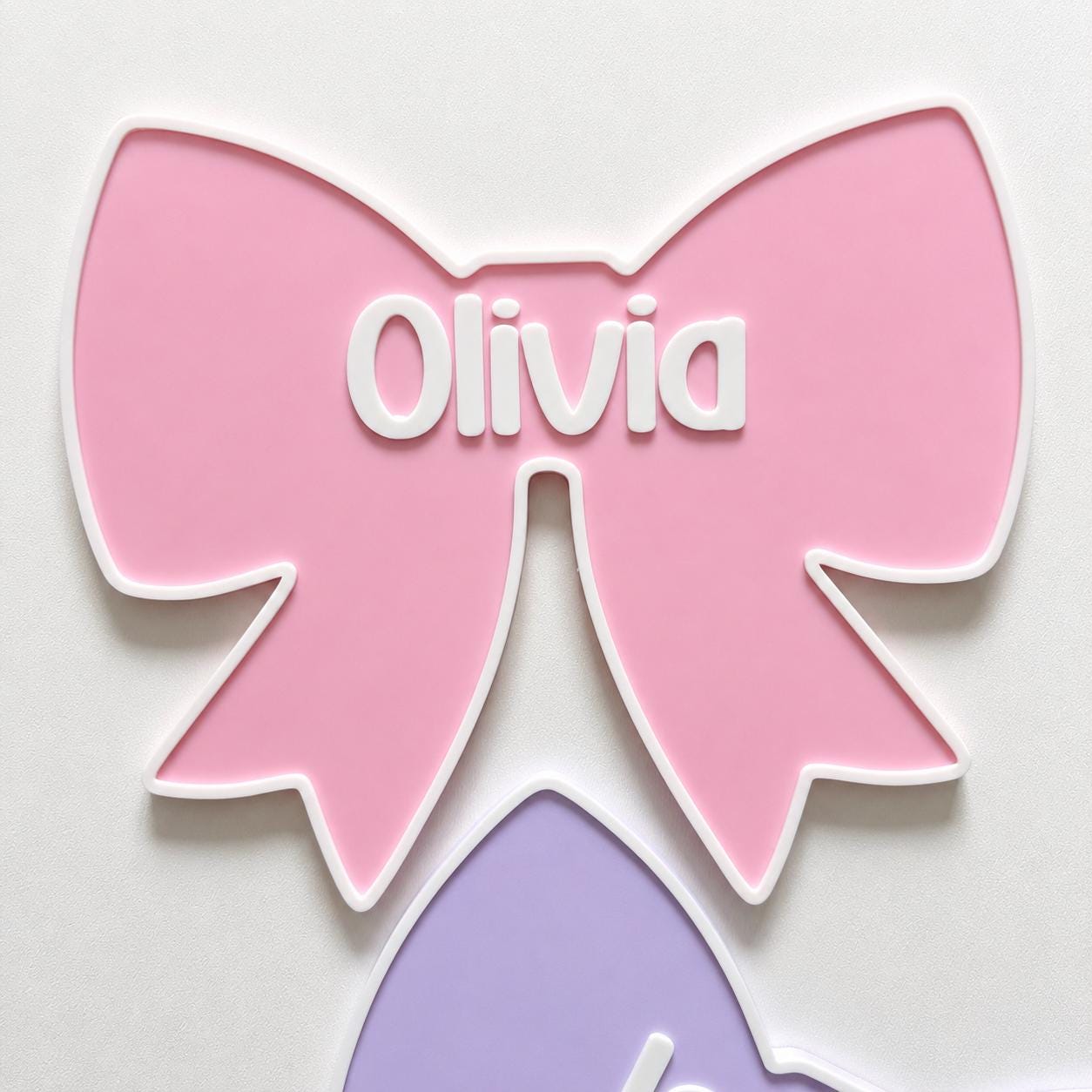 Personalised Bow Door Sign – Custom Girls Name Bedroom Decoration Plate Plaque