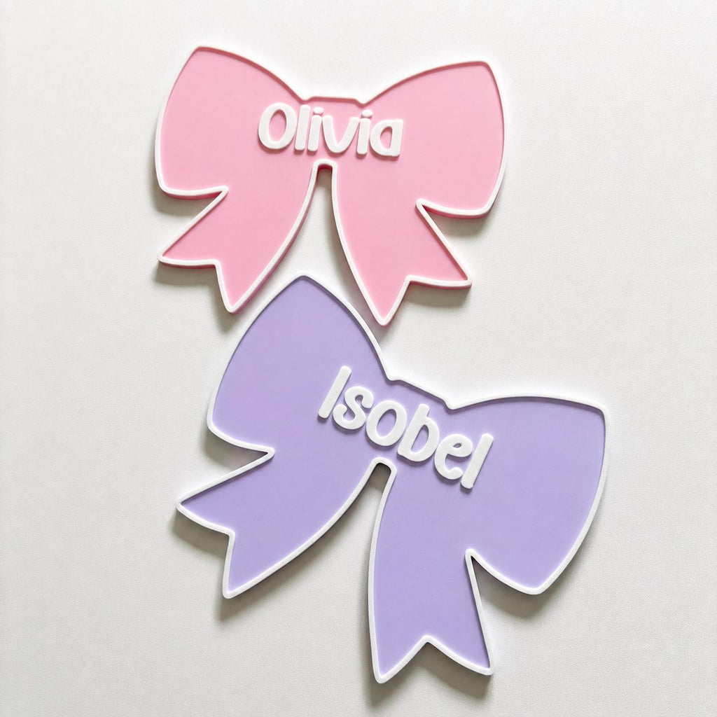 Personalised Bow Door Sign – Custom Girls Name Bedroom Decoration Plate Plaque
