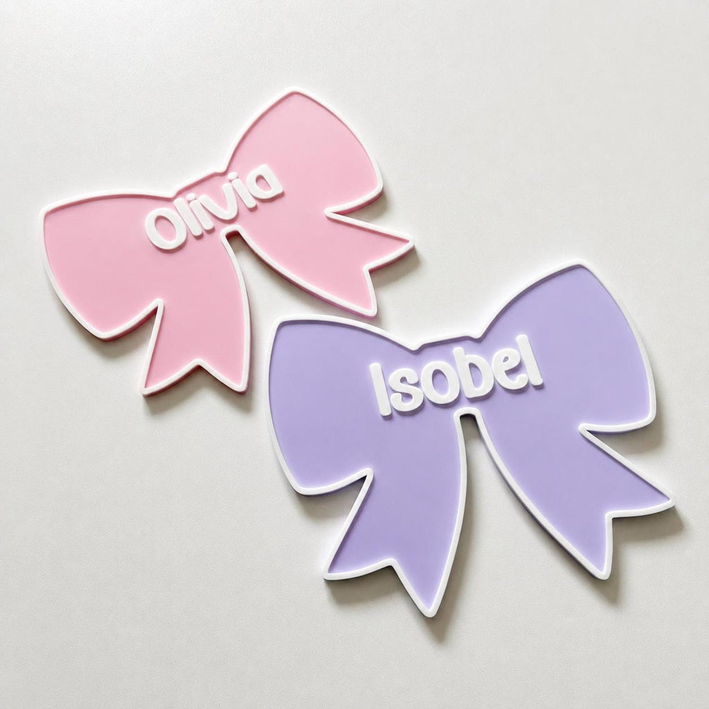 Personalised Bow Door Sign – Custom Girls Name Bedroom Decoration Plate Plaque