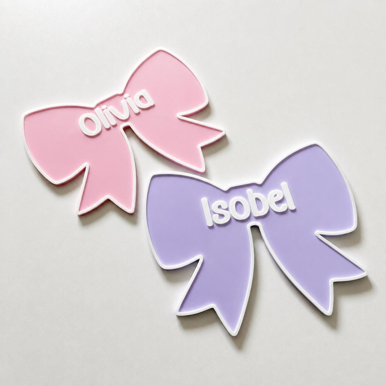 Personalised Bow Door Sign – Custom Girls Name Bedroom Decoration Plate Plaque