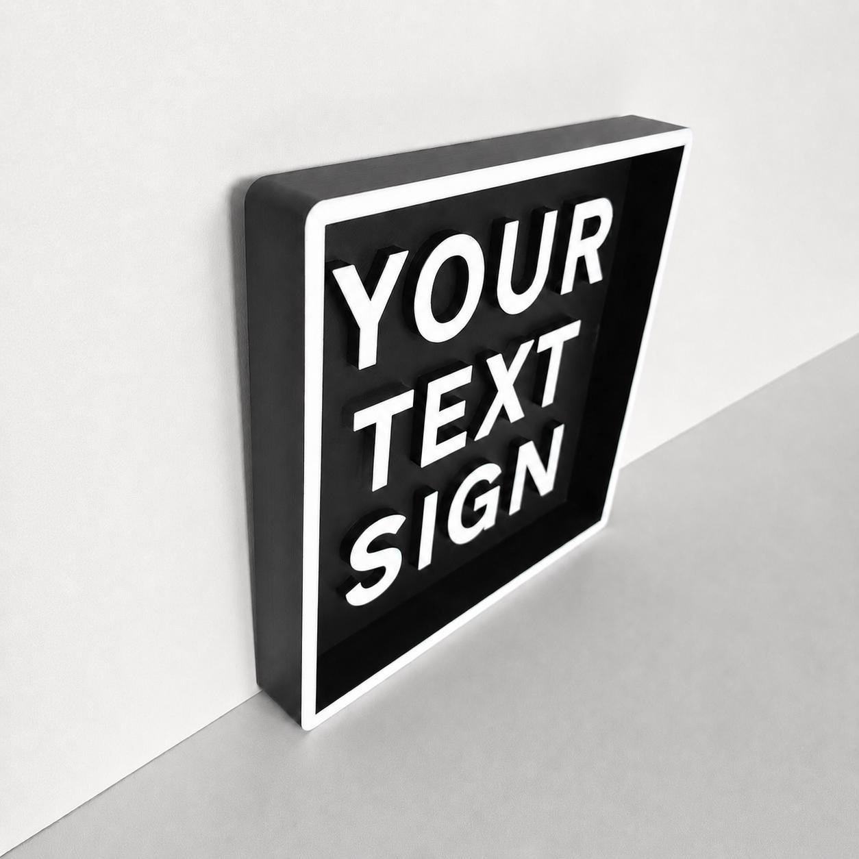 Personalised Text Box Sign – Custom Freestanding/Wall Mounted House Decoration