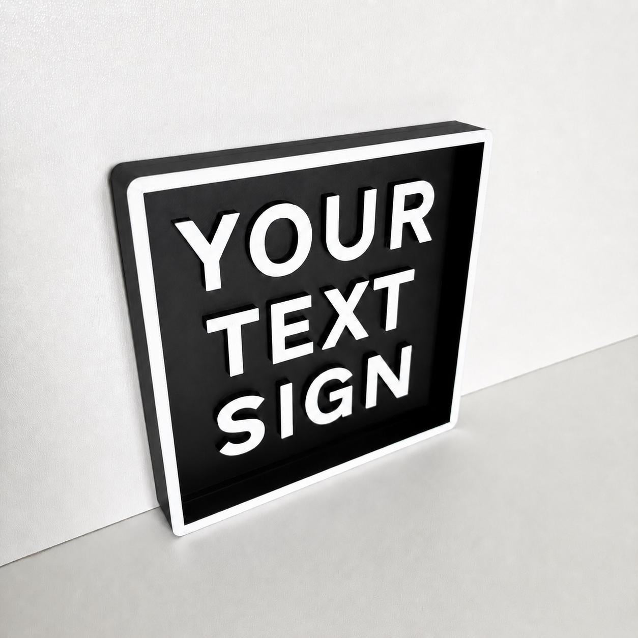 Personalised Text Box Sign – Custom Freestanding/Wall Mounted House Decoration