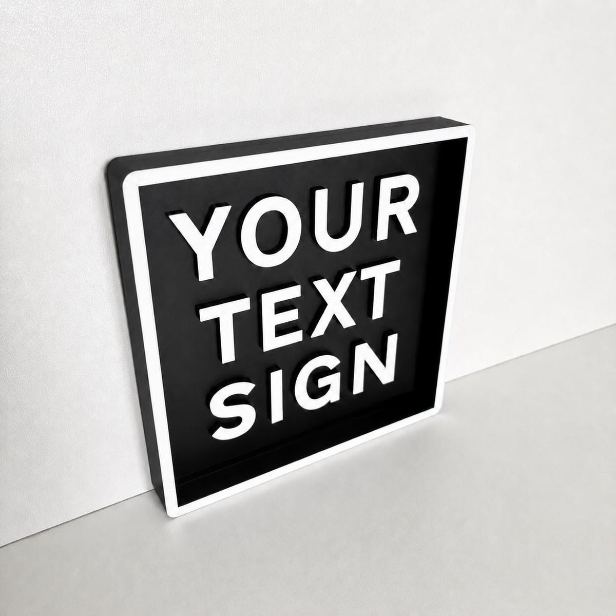 Personalised Text Box Sign – Custom Freestanding/Wall Mounted House Decoration
