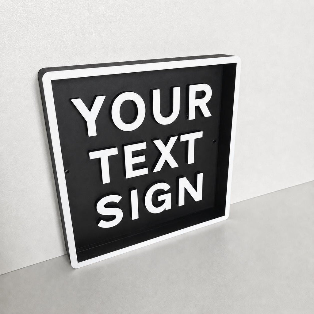 Personalised Text Box Sign – Custom Freestanding/Wall Mounted House Decoration
