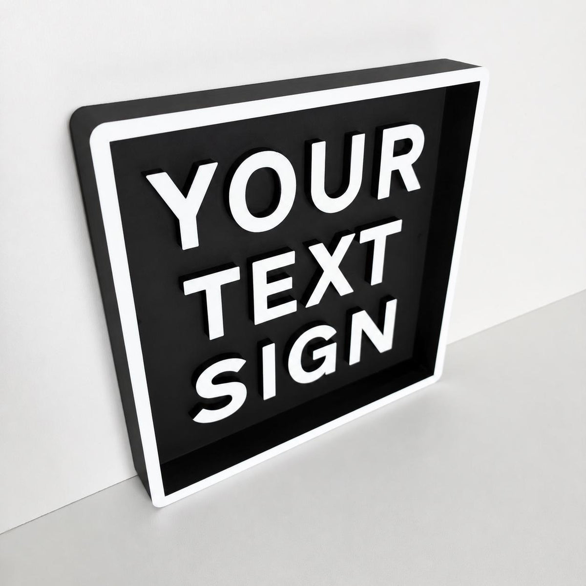 Personalised Text Box Sign – Custom Freestanding/Wall Mounted House Decoration
