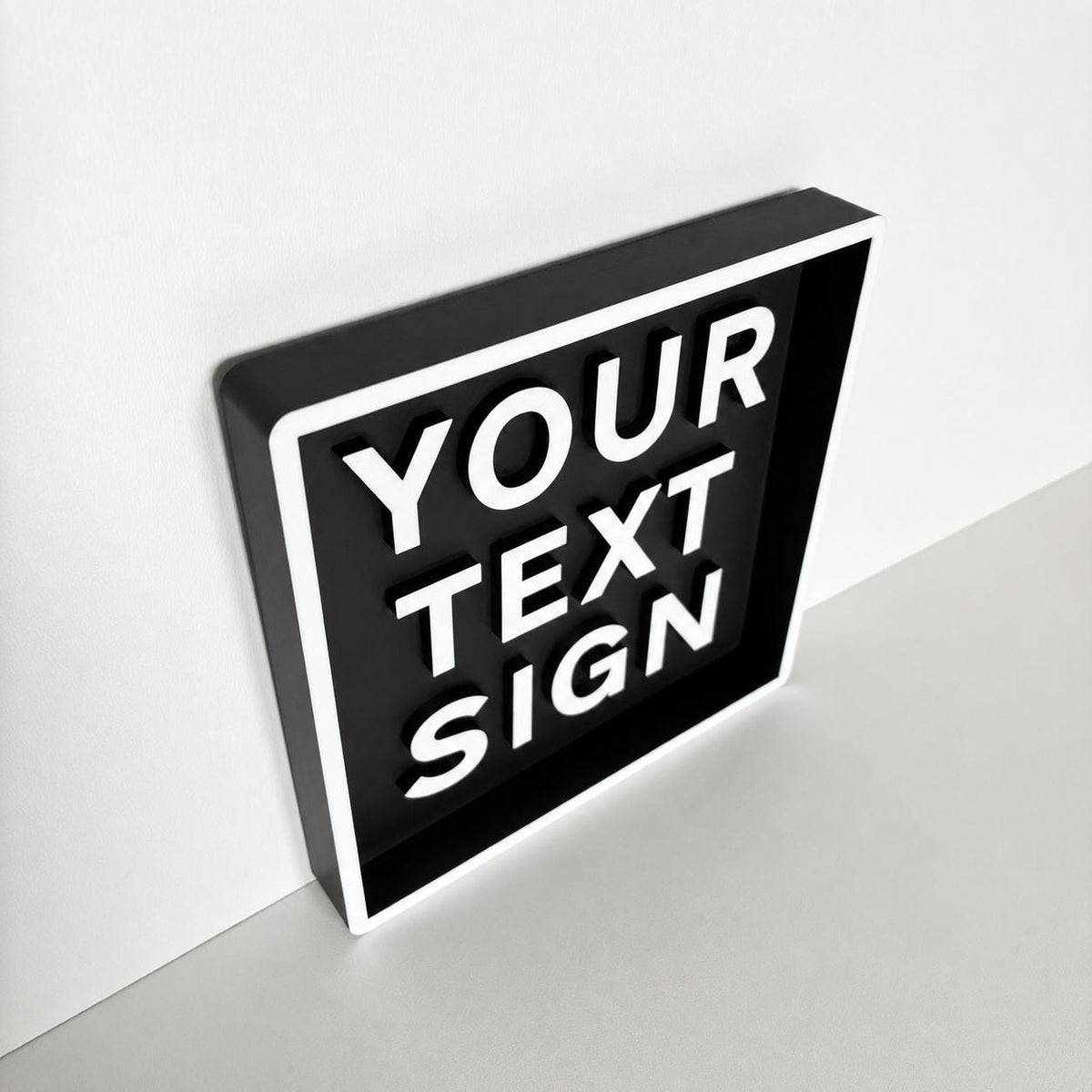 Personalised Text Box Sign – Custom Freestanding/Wall Mounted House Decoration
