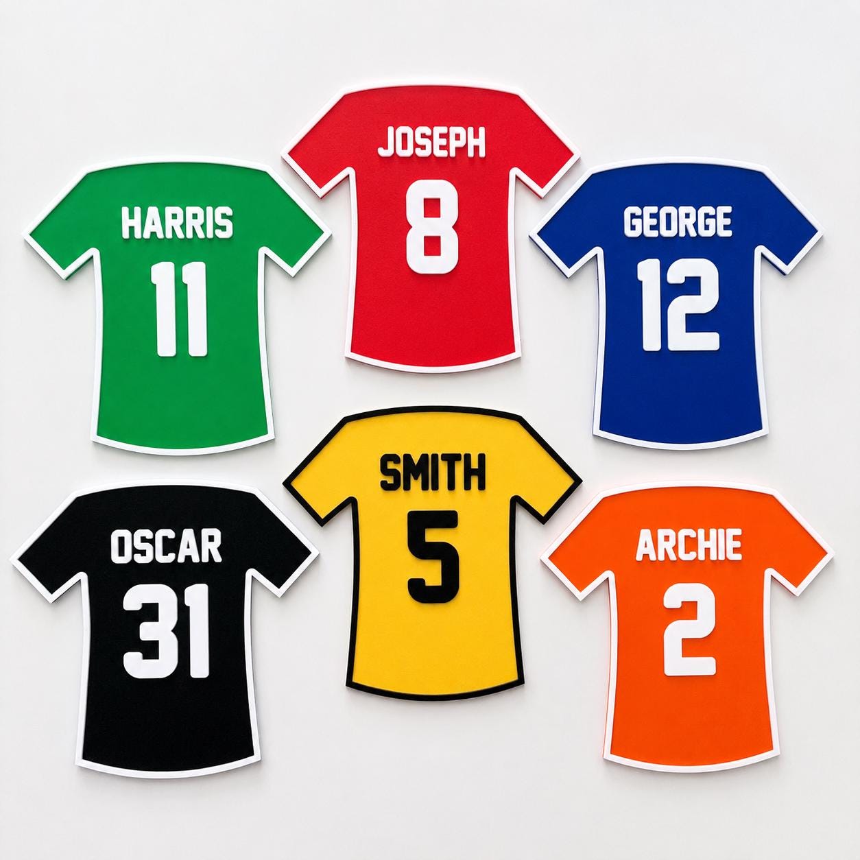 Personalised Football Shirt Plaque Kids Name Door Sign Custom Boys Bedroom Decor