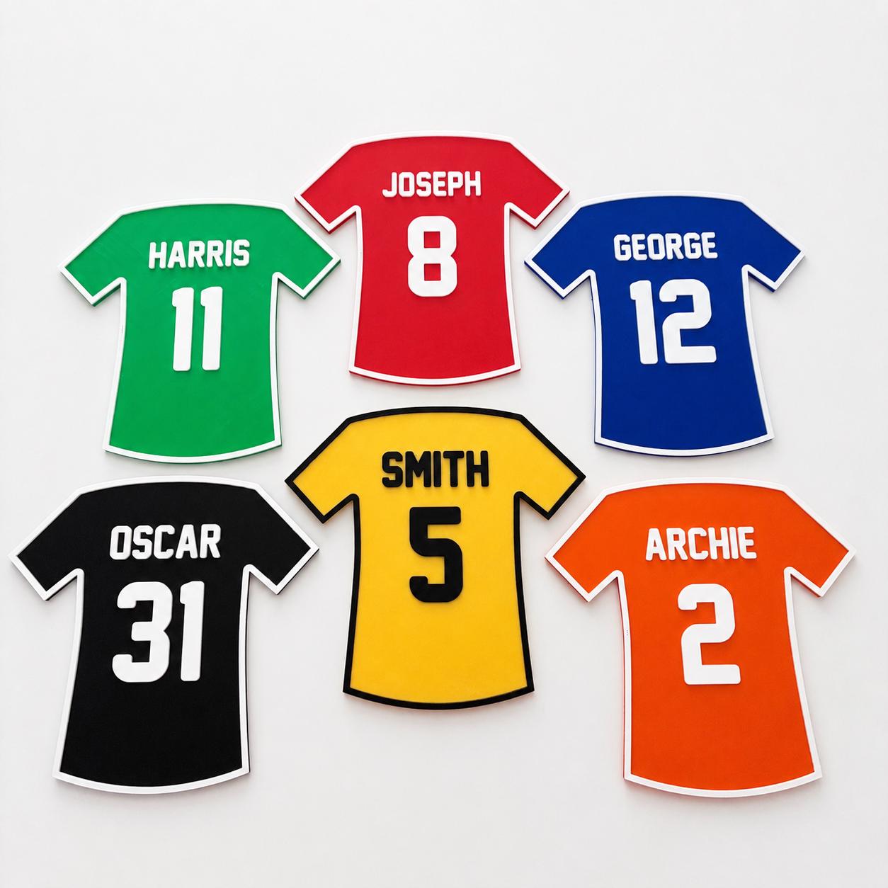 Personalised Football Shirt Plaque Kids Name Door Sign Custom Boys Bedroom Decor