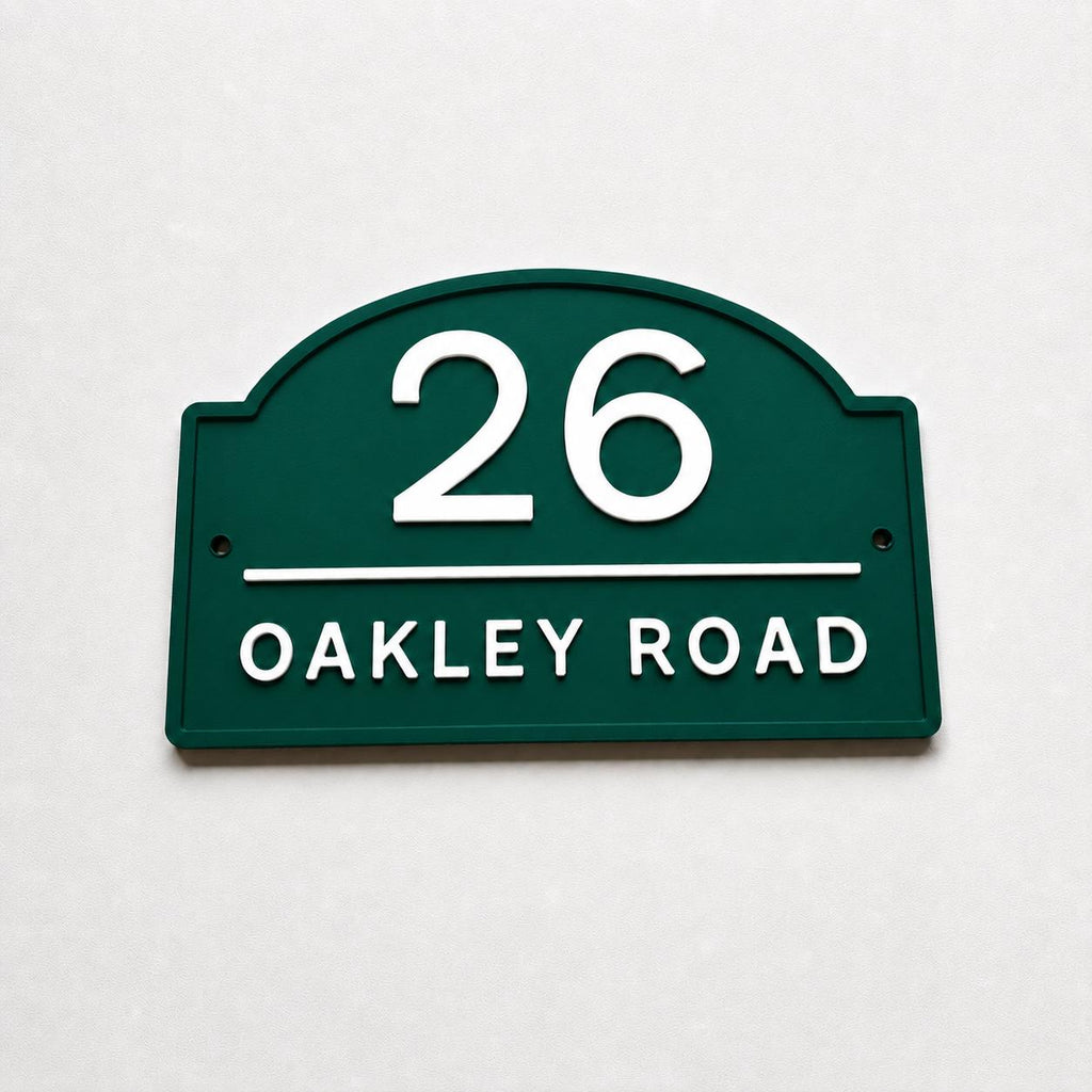 Personalised House Number Sign Modern Custom Street Name Text Plaque Wall Plate