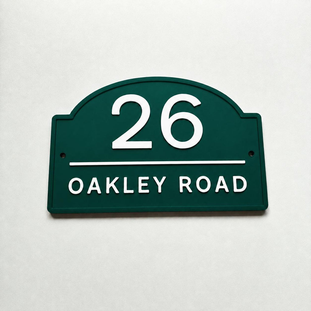 Personalised House Number Sign Modern Custom Street Name Text Plaque Wall Plate
