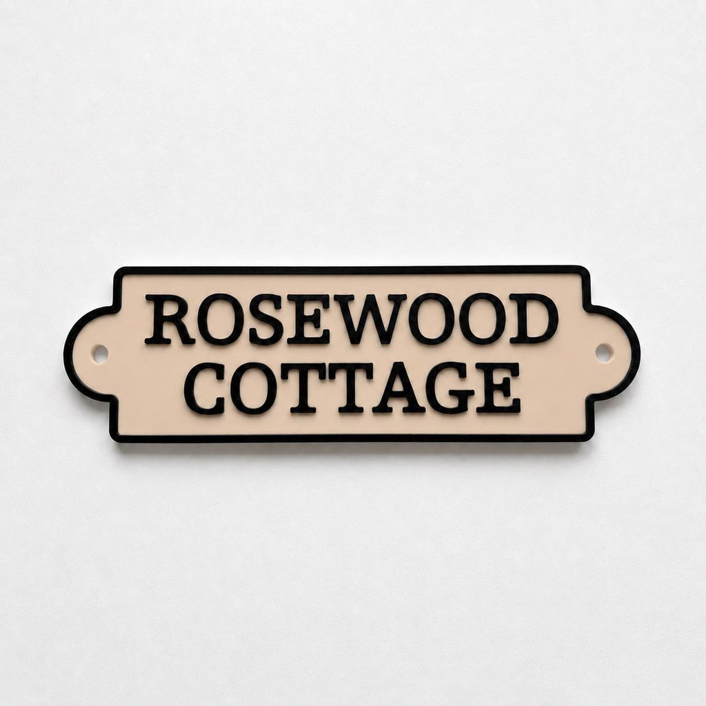 Personalised Text Sign Custom House Name Plaque Garden Wall Plate Memorial Bench