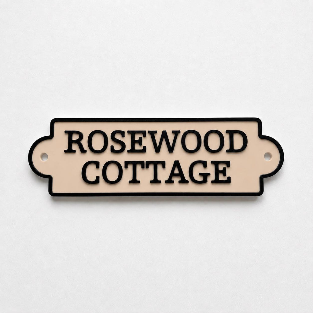 Personalised Text Sign Custom House Name Plaque Garden Wall Plate Memorial Bench