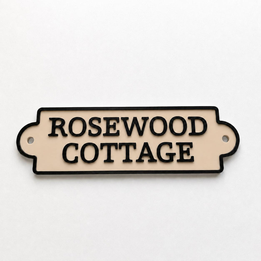 Personalised Text Sign Custom House Name Plaque Garden Wall Plate Memorial Bench