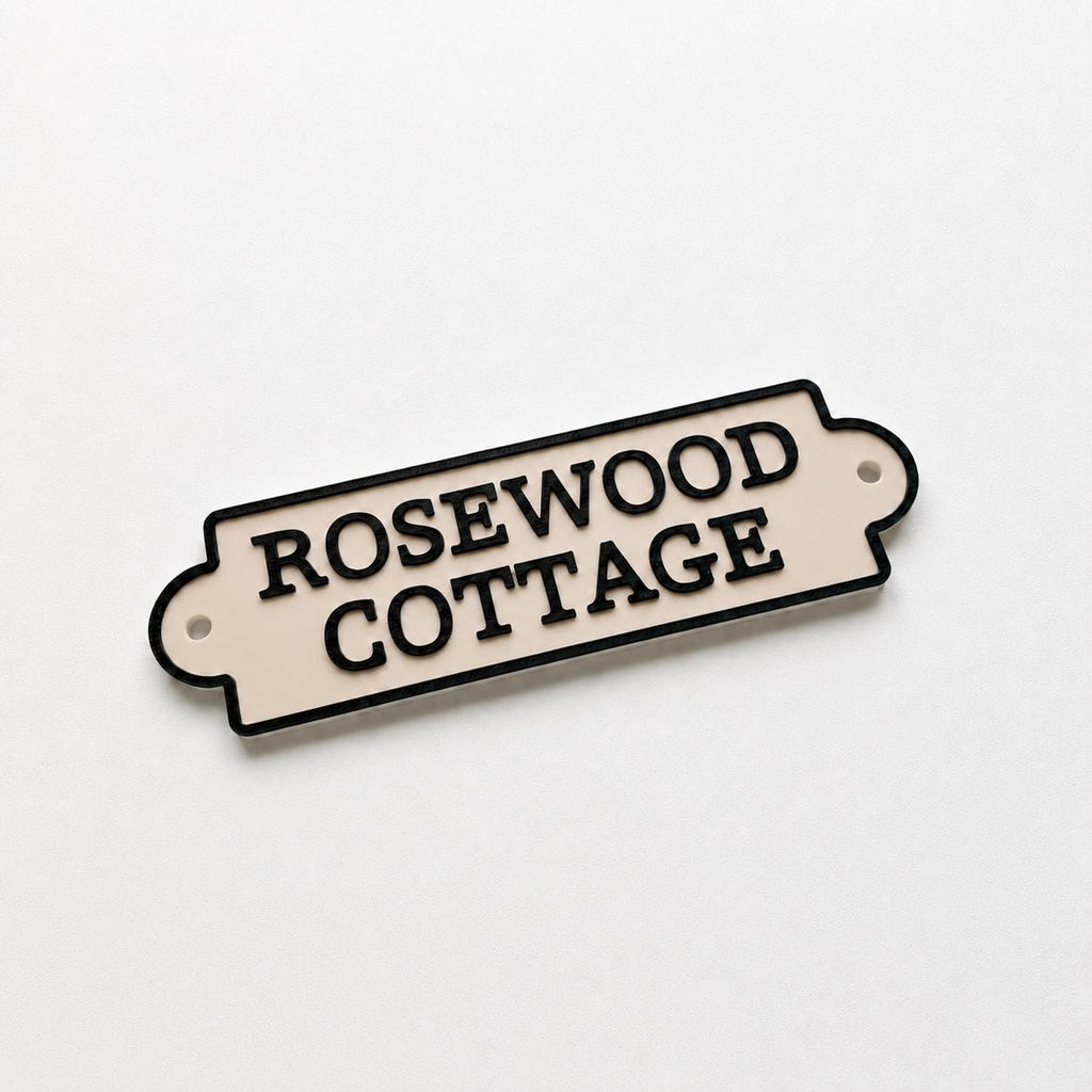 Personalised Text Sign Custom House Name Plaque Garden Wall Plate Memorial Bench