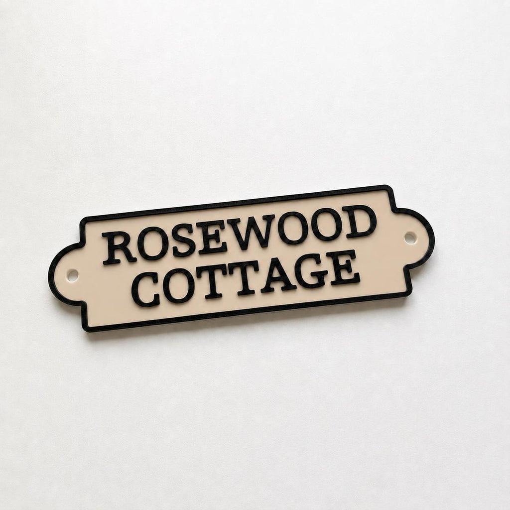 Personalised Text Sign Custom House Name Plaque Garden Wall Plate Memorial Bench