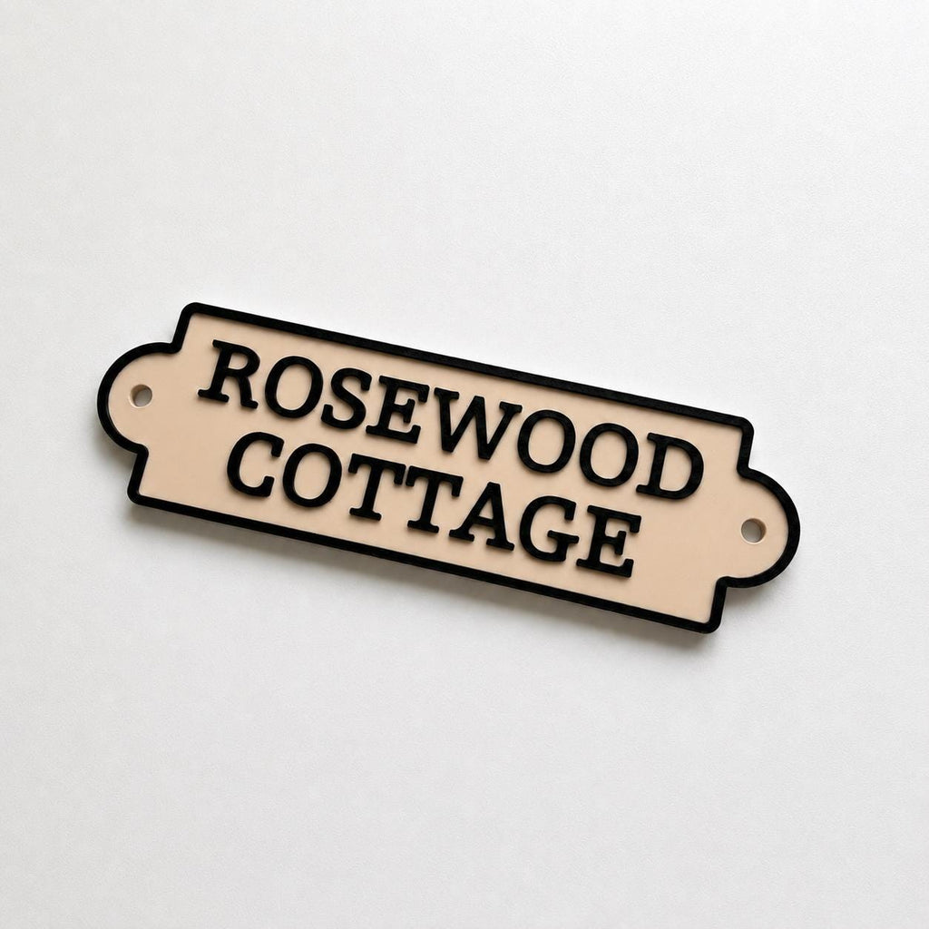 Personalised Text Sign Custom House Name Plaque Garden Wall Plate Memorial Bench