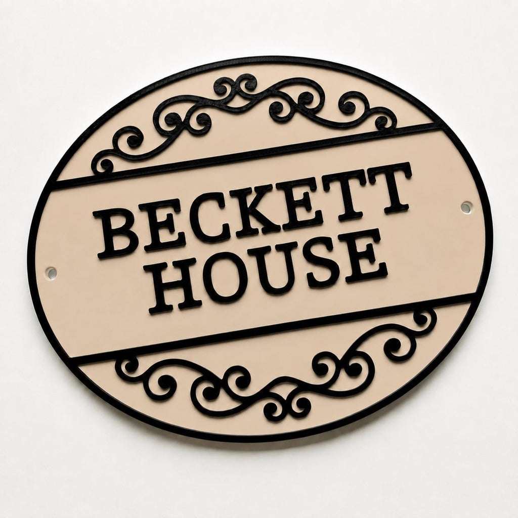 Personalised Text Sign Custom House Name Plaque Garden Wall Plate Memorial Bench