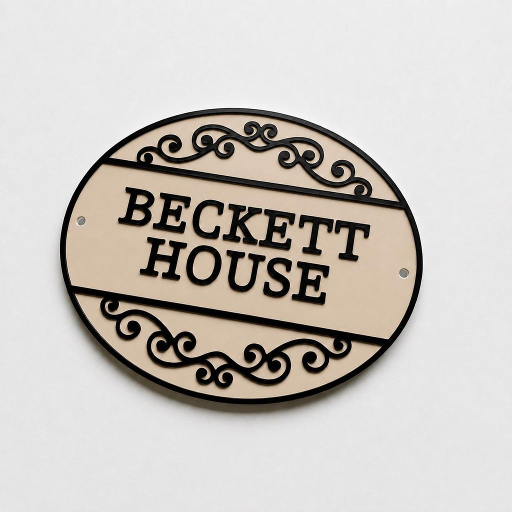 Personalised Text Sign Custom House Name Plaque Garden Wall Plate Memorial Bench