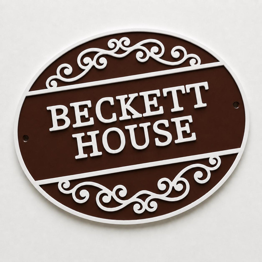 Personalised Text Sign Custom House Name Plaque Garden Wall Plate Memorial Bench