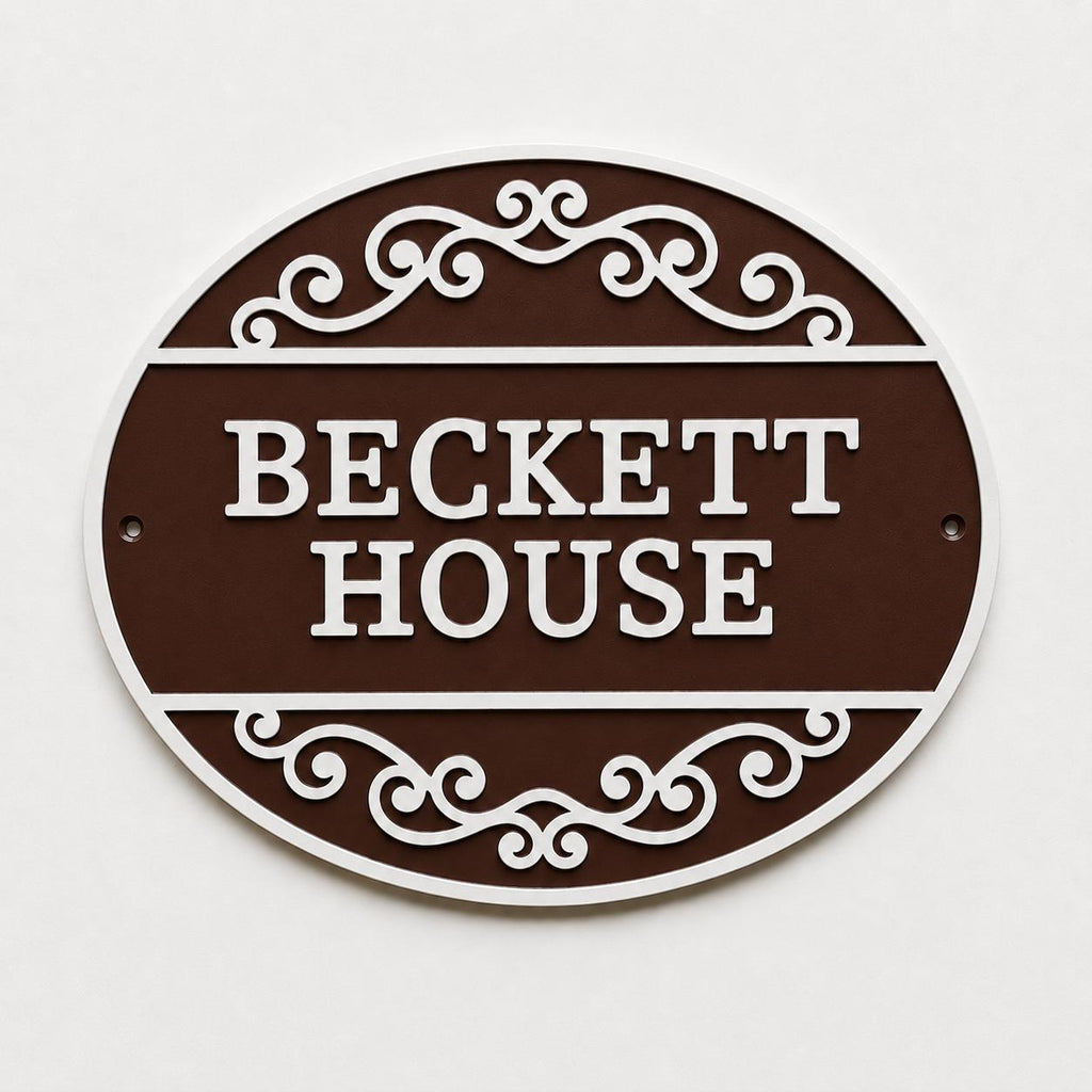Personalised Text Sign Custom House Name Plaque Garden Wall Plate Memorial Bench