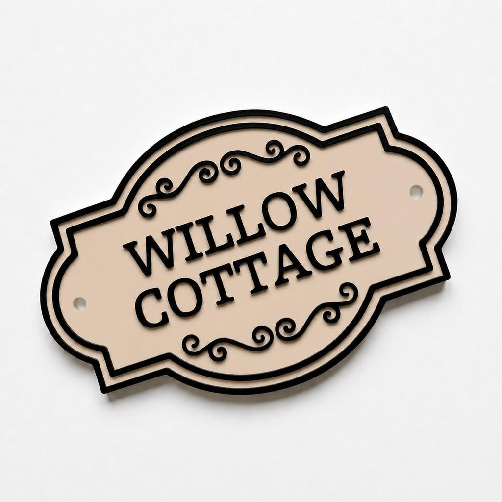 Personalised Text Sign Custom House Name Plaque Garden Wall Plate Memorial Bench