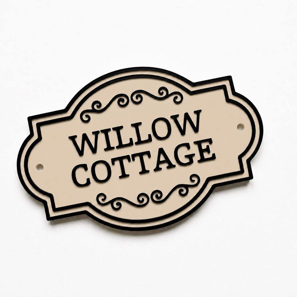 Personalised Text Sign Custom House Name Plaque Garden Wall Plate Memorial Bench