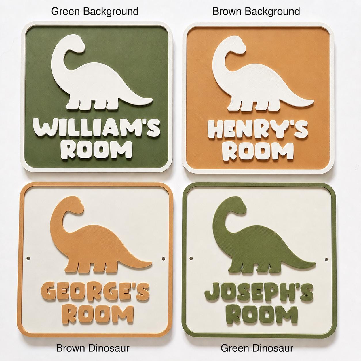 Personalised Dinosaur Bedroom Door Sign – Custom Kids Name Room Decoration Plate