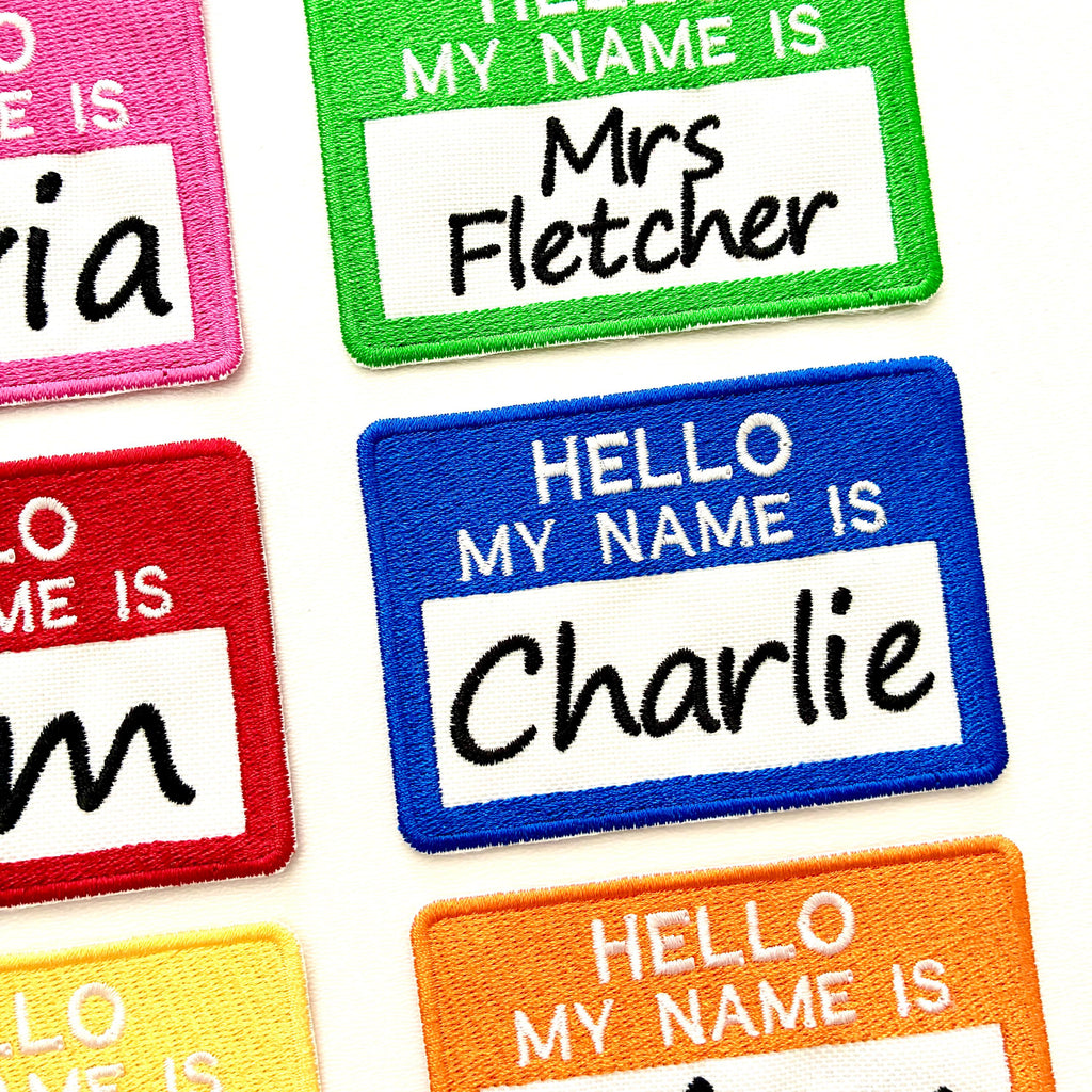 Personalised Embroidered Hello My Name Is Badges Sew/Iron/VELCRO® Text Patches