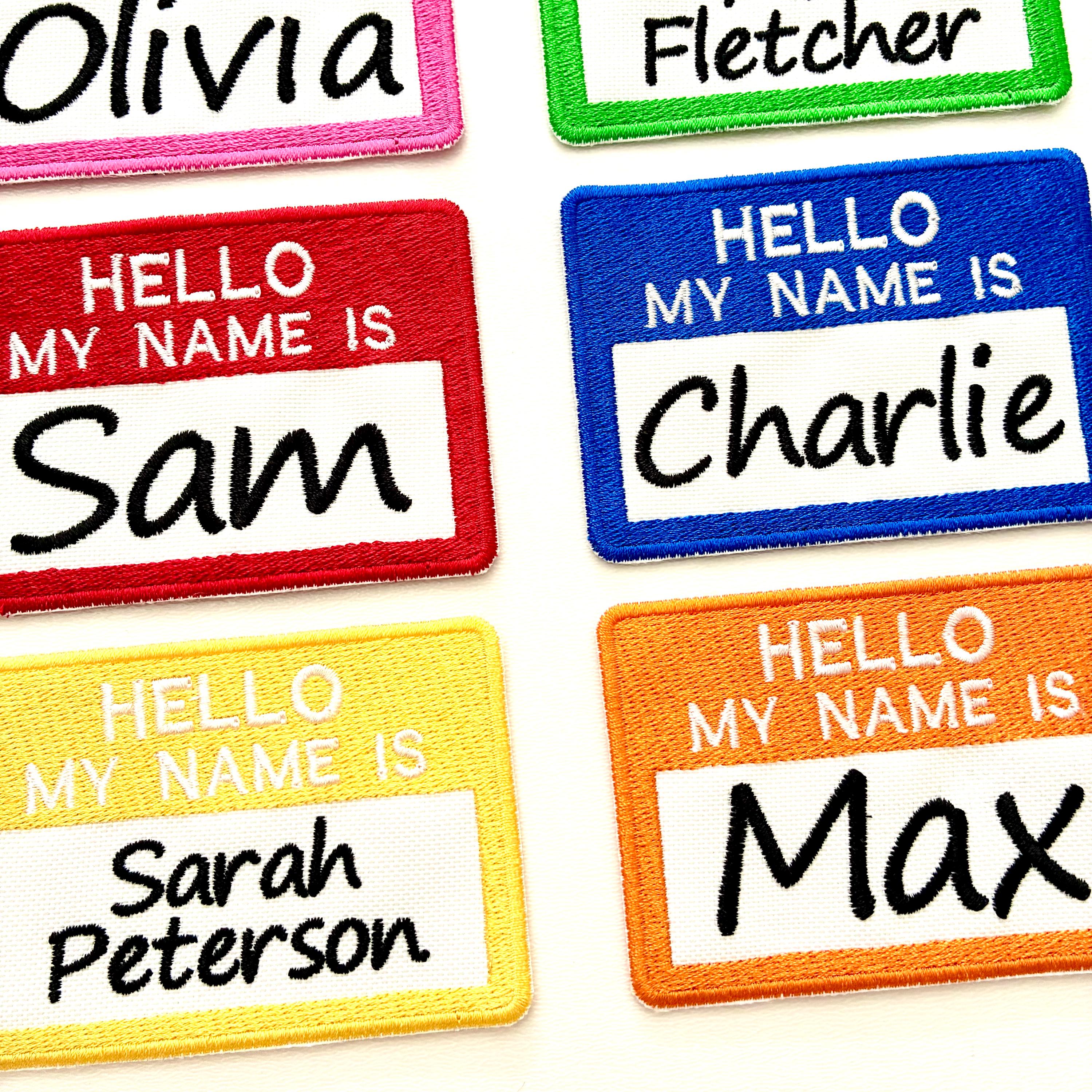 Personalised Embroidered Hello My Name Is Badges Sew/Iron/VELCRO® Text Patches