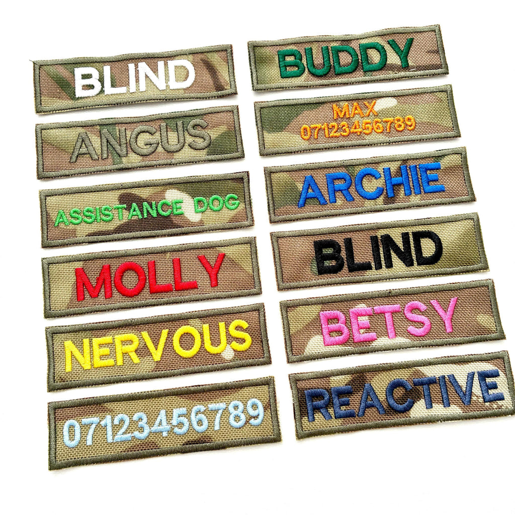 VELCRO® Patch To Fit Julius K9 Dog Harness Personalised Embroidered Camo Badge