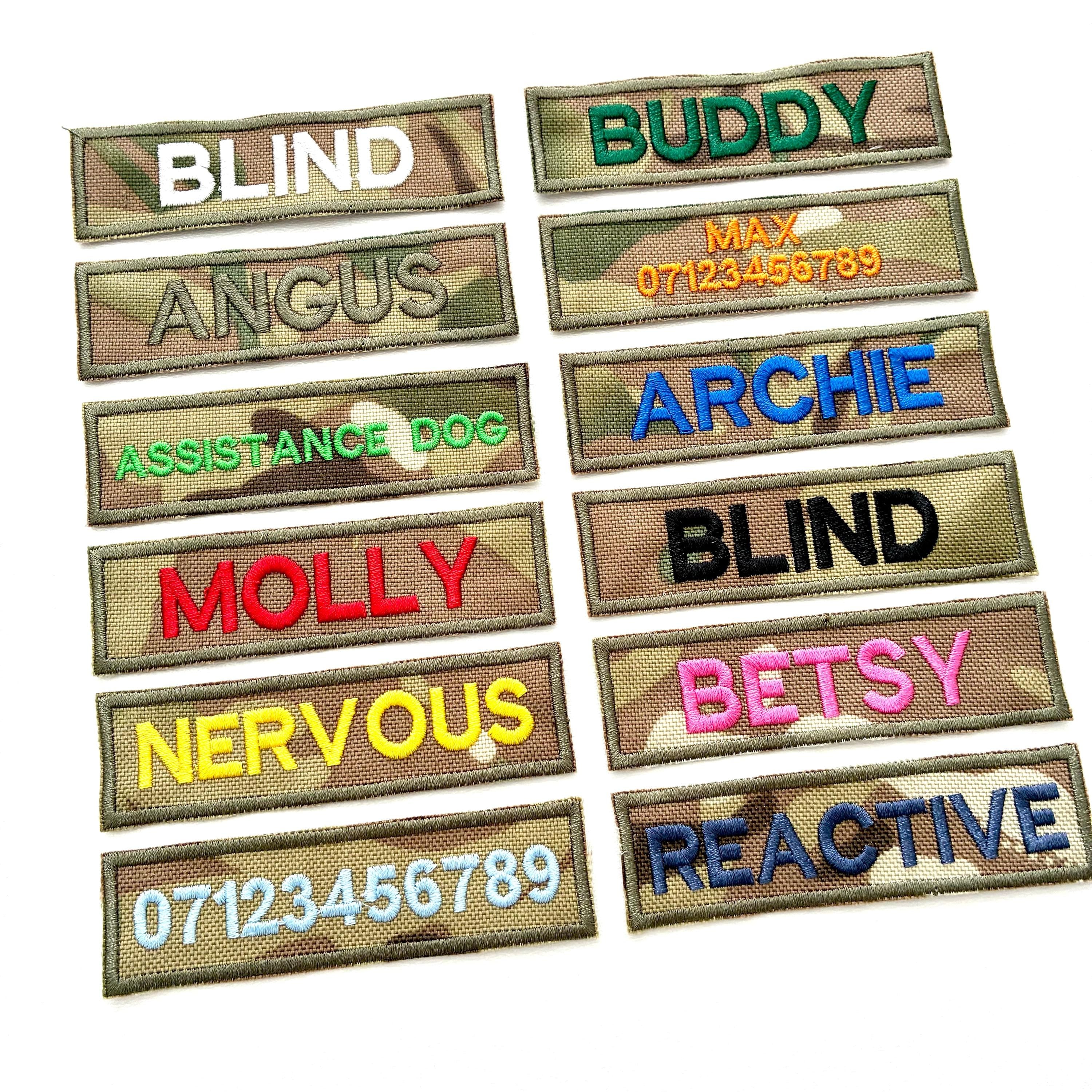 VELCRO® Patch To Fit Julius K9 Dog Harness Personalised Embroidered Camo Badge