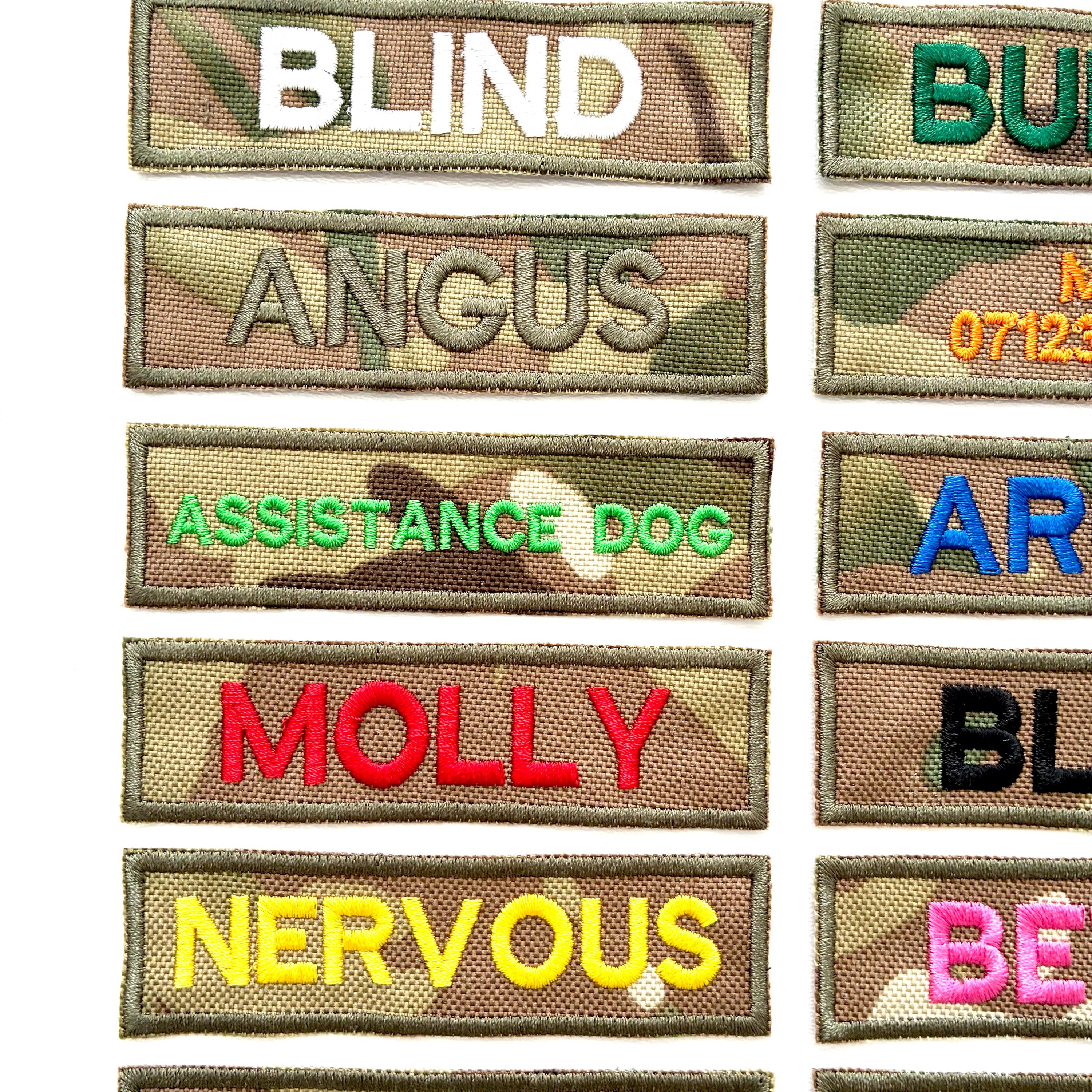 VELCRO® Patch To Fit Julius K9 Dog Harness Personalised Embroidered Camo Badge
